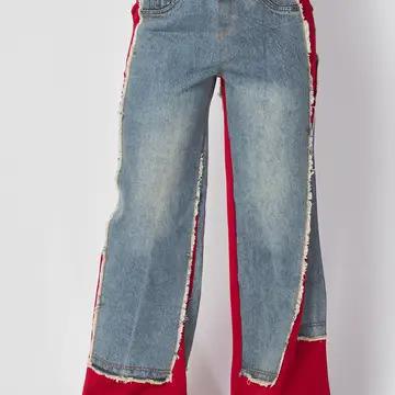 Denim Jeans with Red Trim