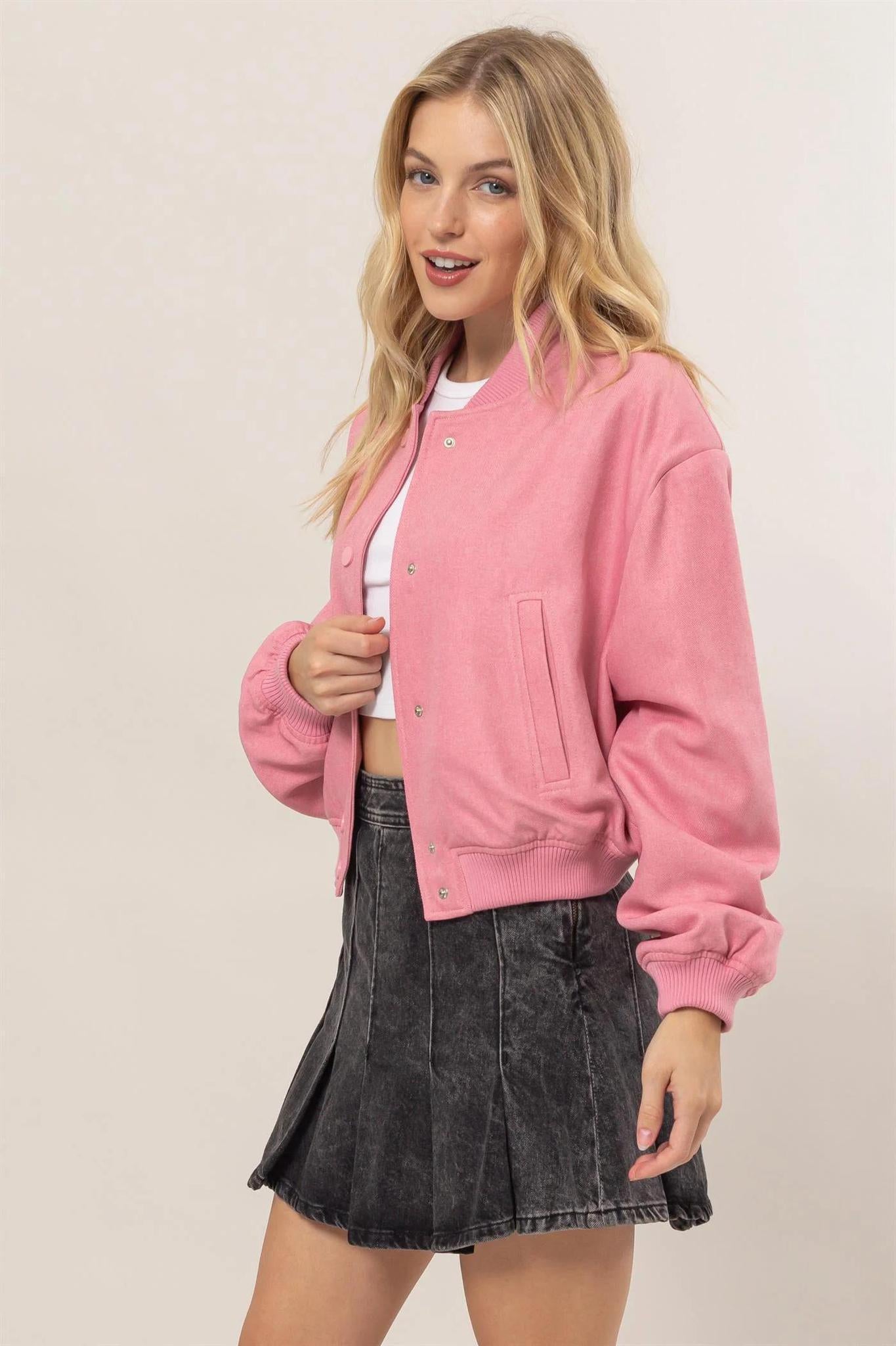 PINK BOMBER JACKET