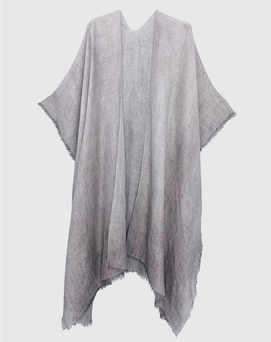 GRAY MIDI KIMONO