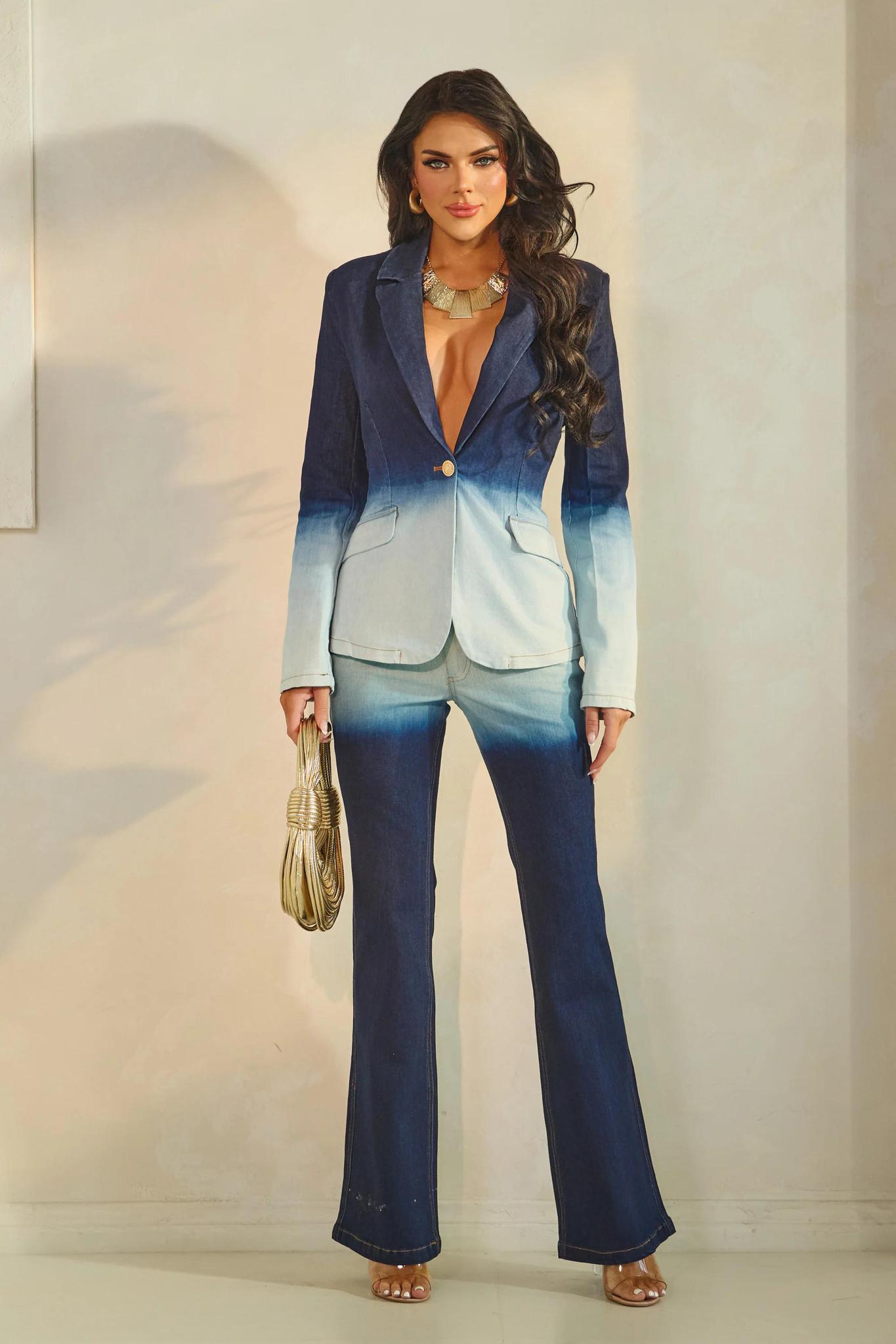 OMBRE DENIM SUIT