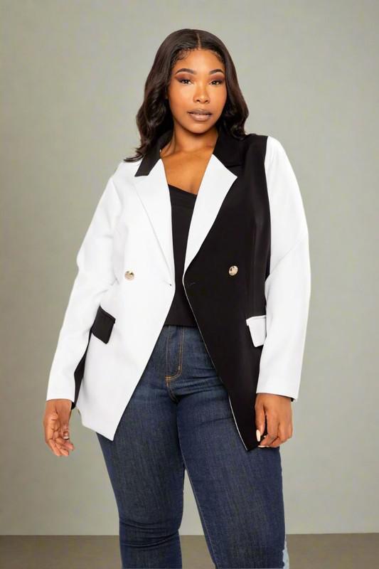 CONTRAST FITTED BLAZER