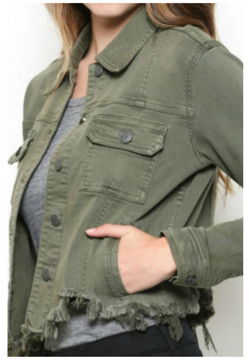 Olive Denim Jacket