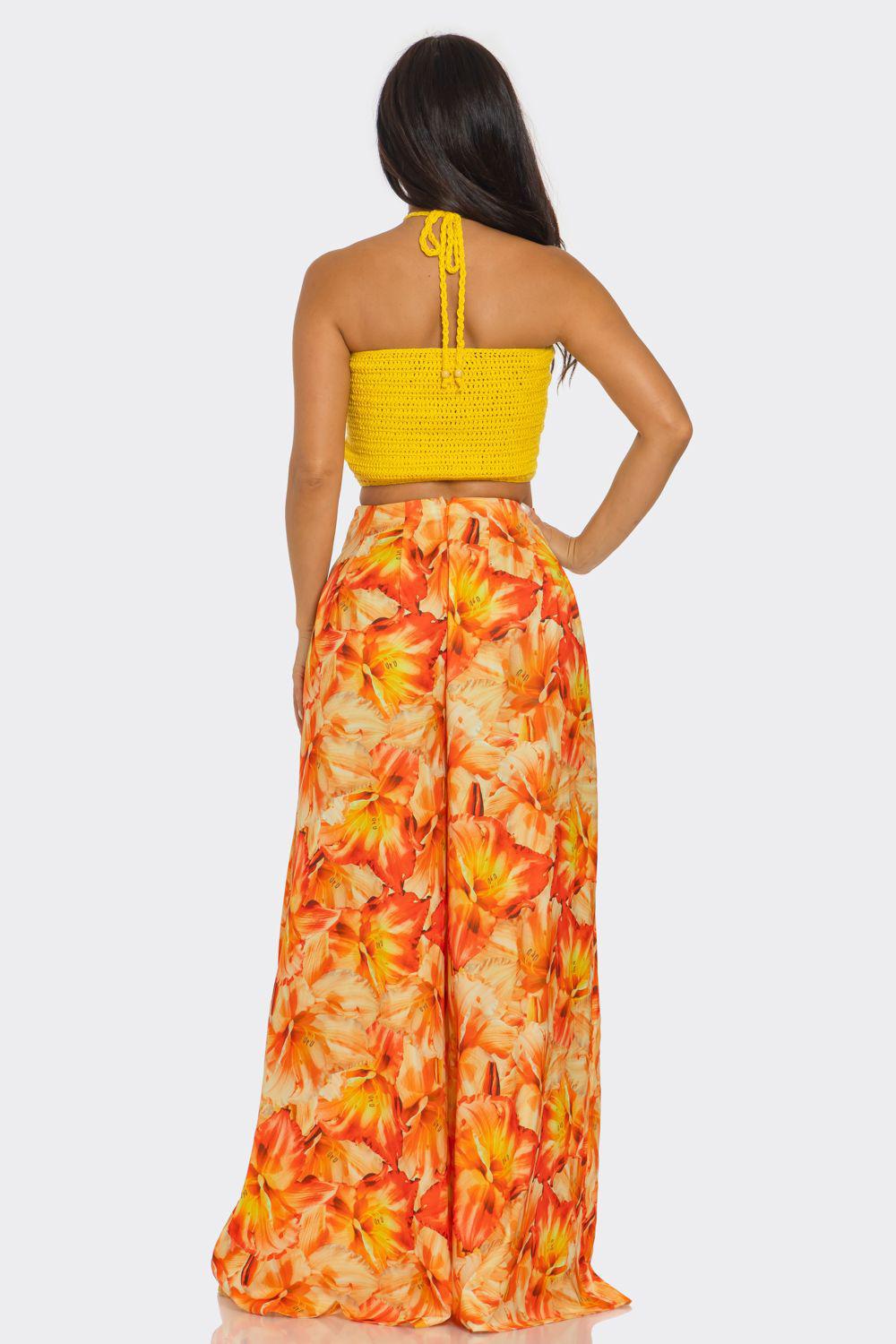 CROCHET TUBE TOP & PANTS SET