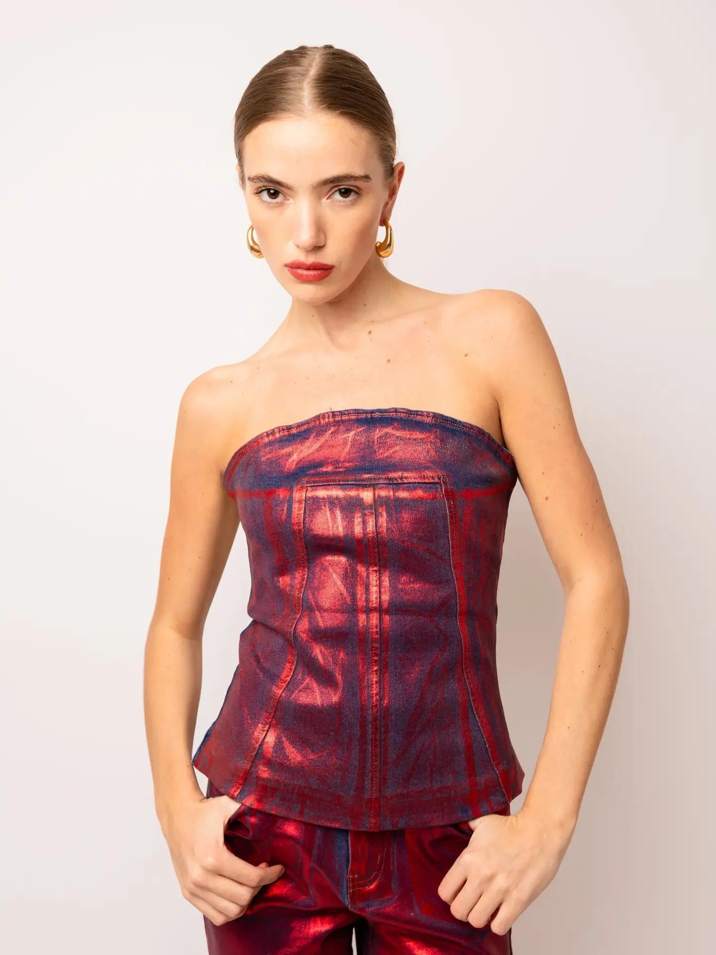 Crimson Chrome Tube Top