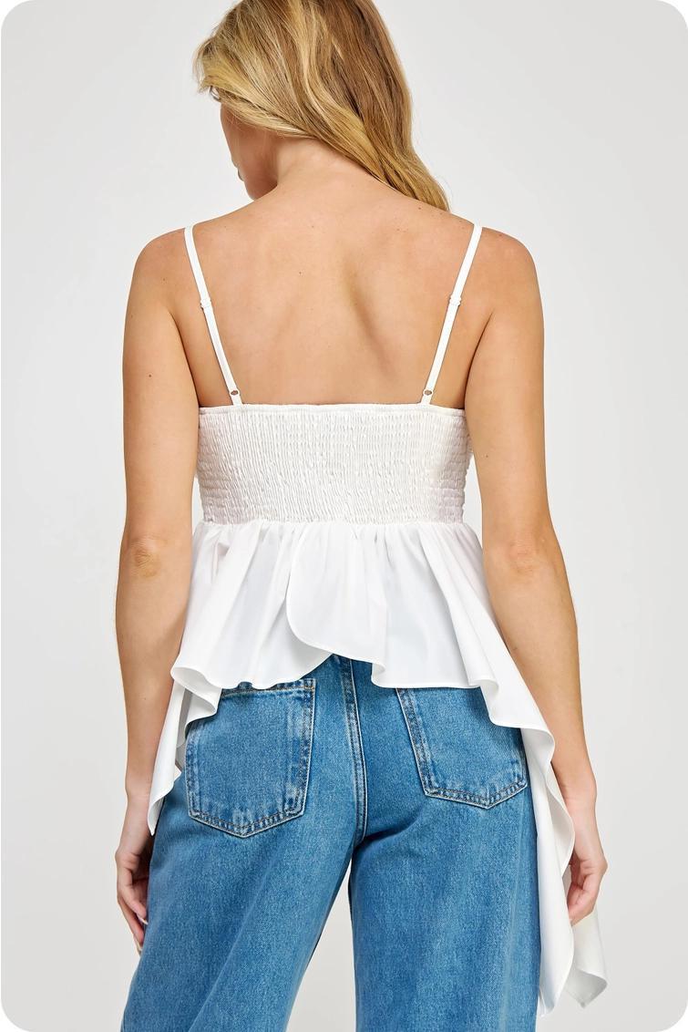 Twist Knot White Tank