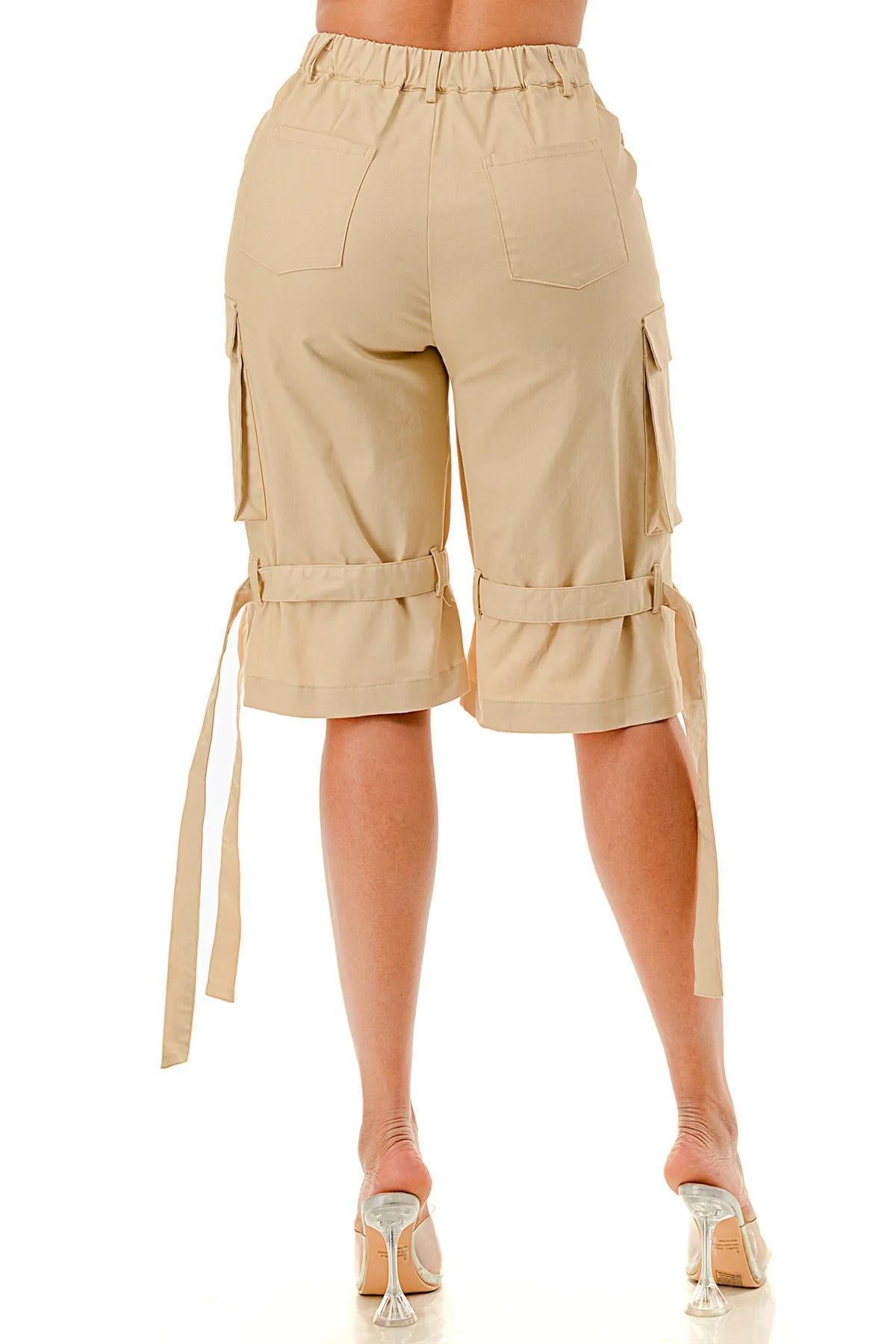 Beige Cargo Shorts