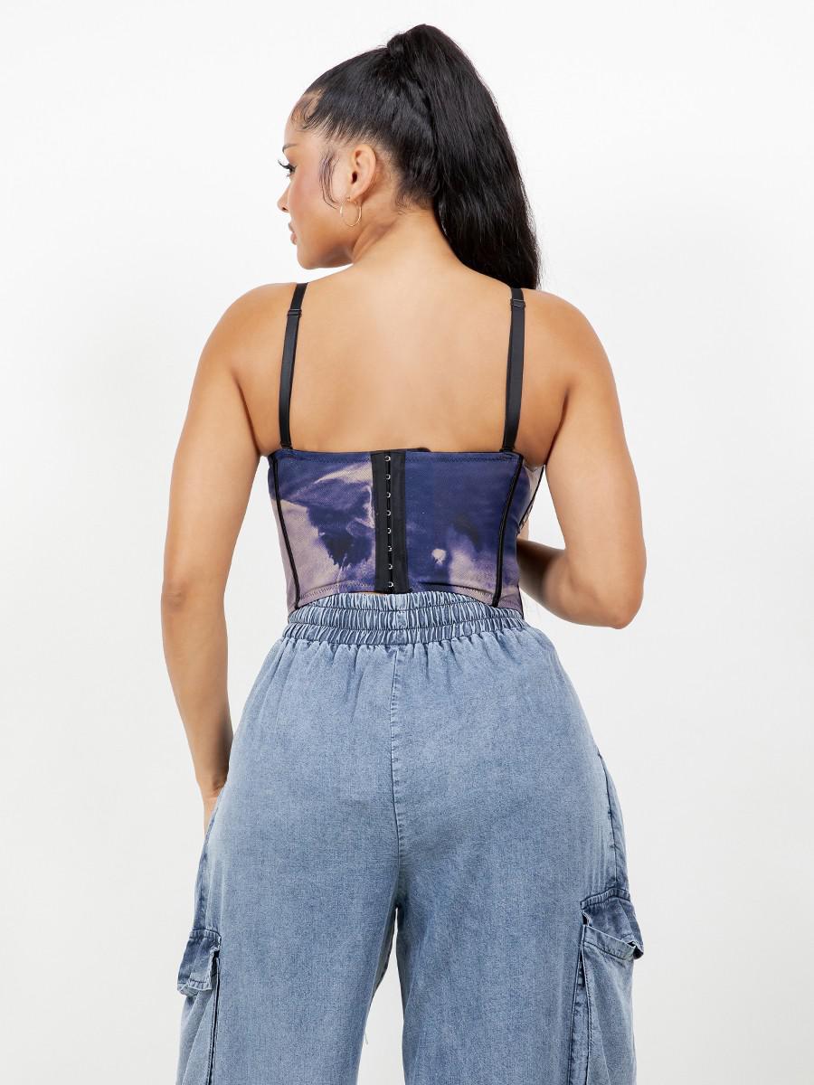 Midnight Navy Corset Top