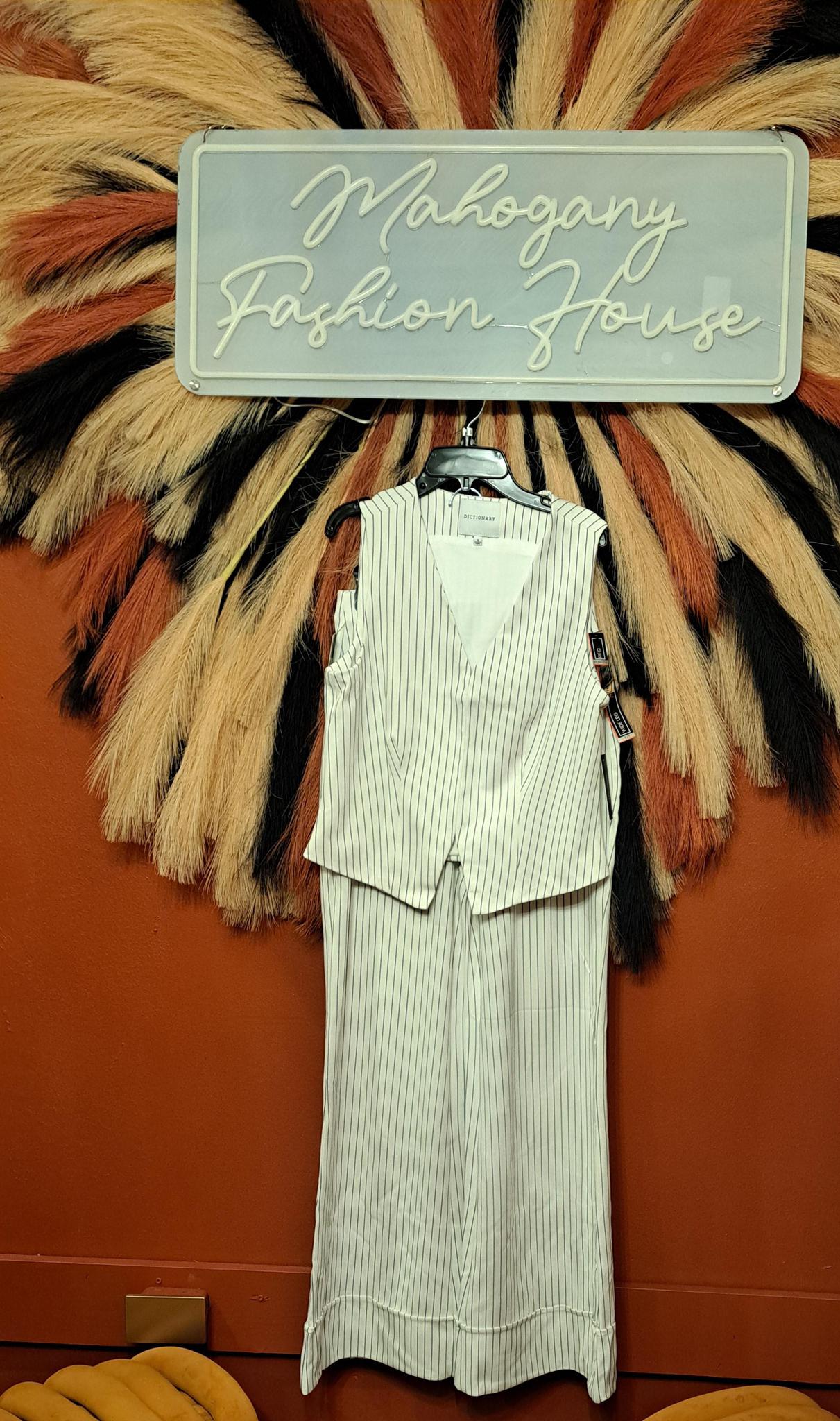 Ivory Pin Stripe Vest