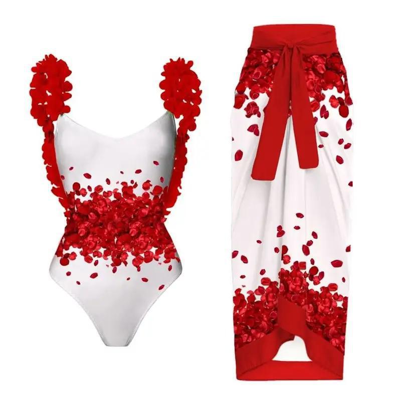 RED & WHITE SWIMSUIT