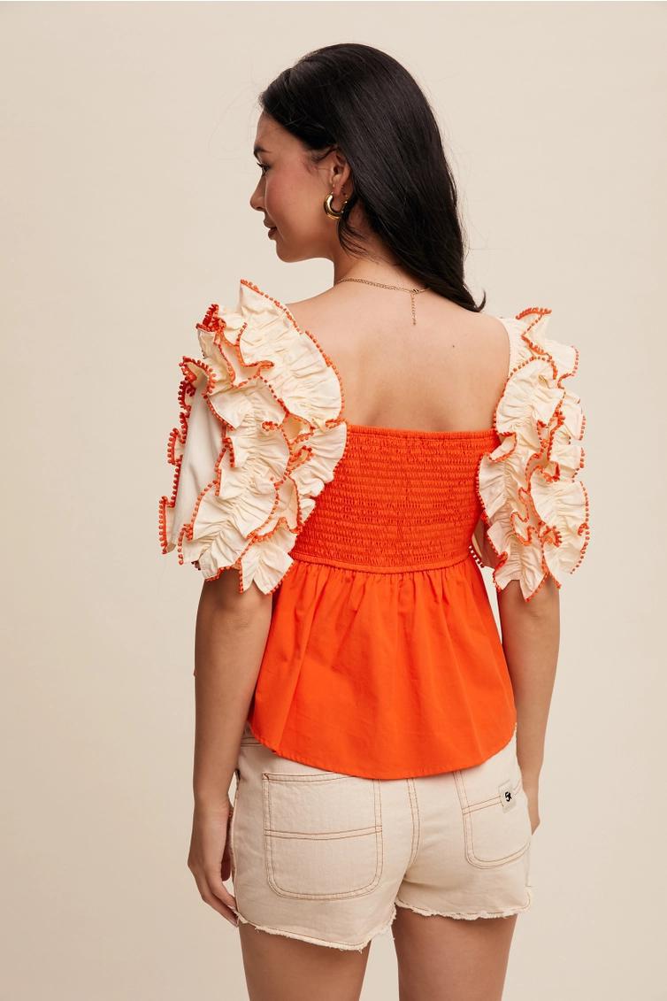 ORANGE PHEASANT TOP