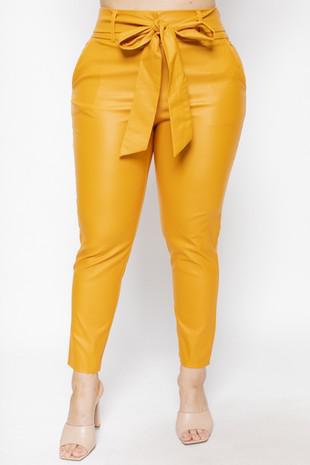 Mustard Faux Leather Pants