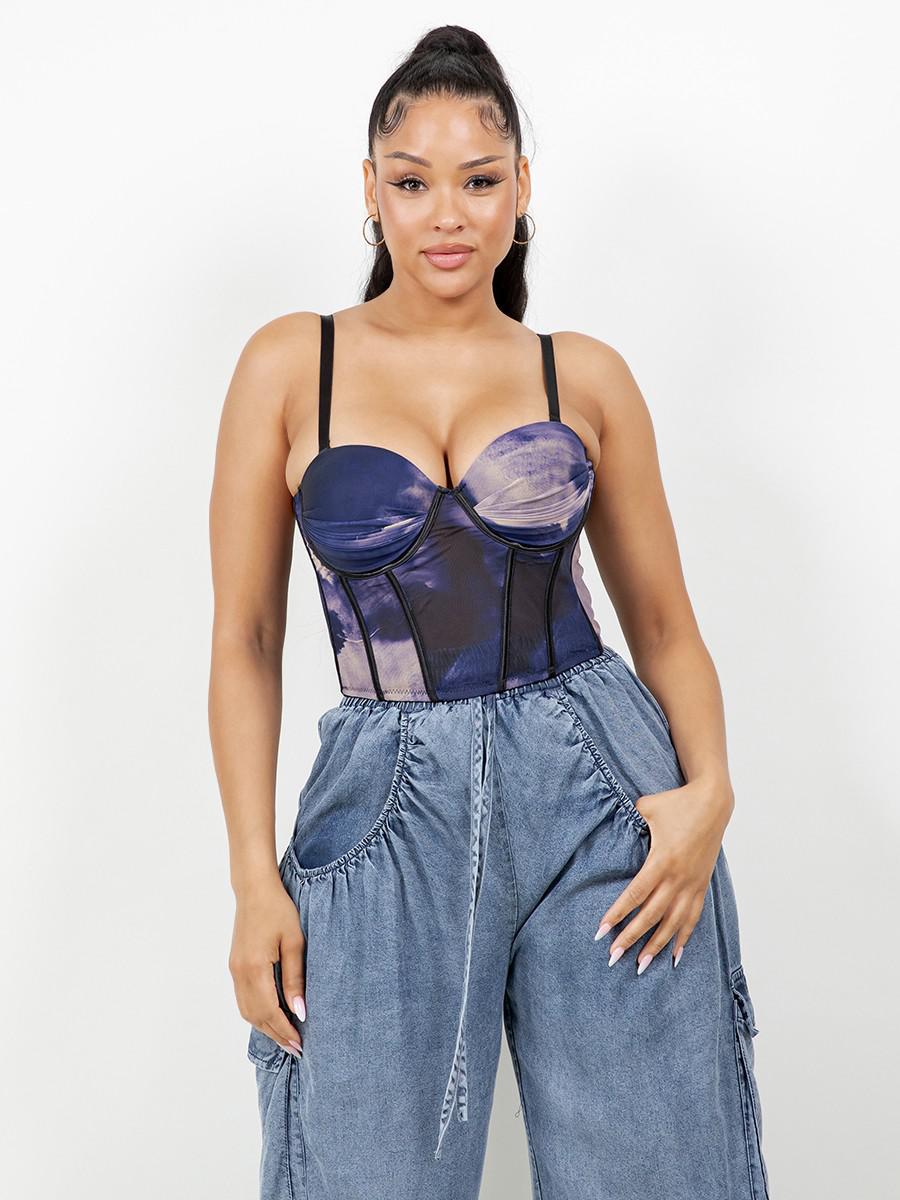 Midnight Navy Corset Top