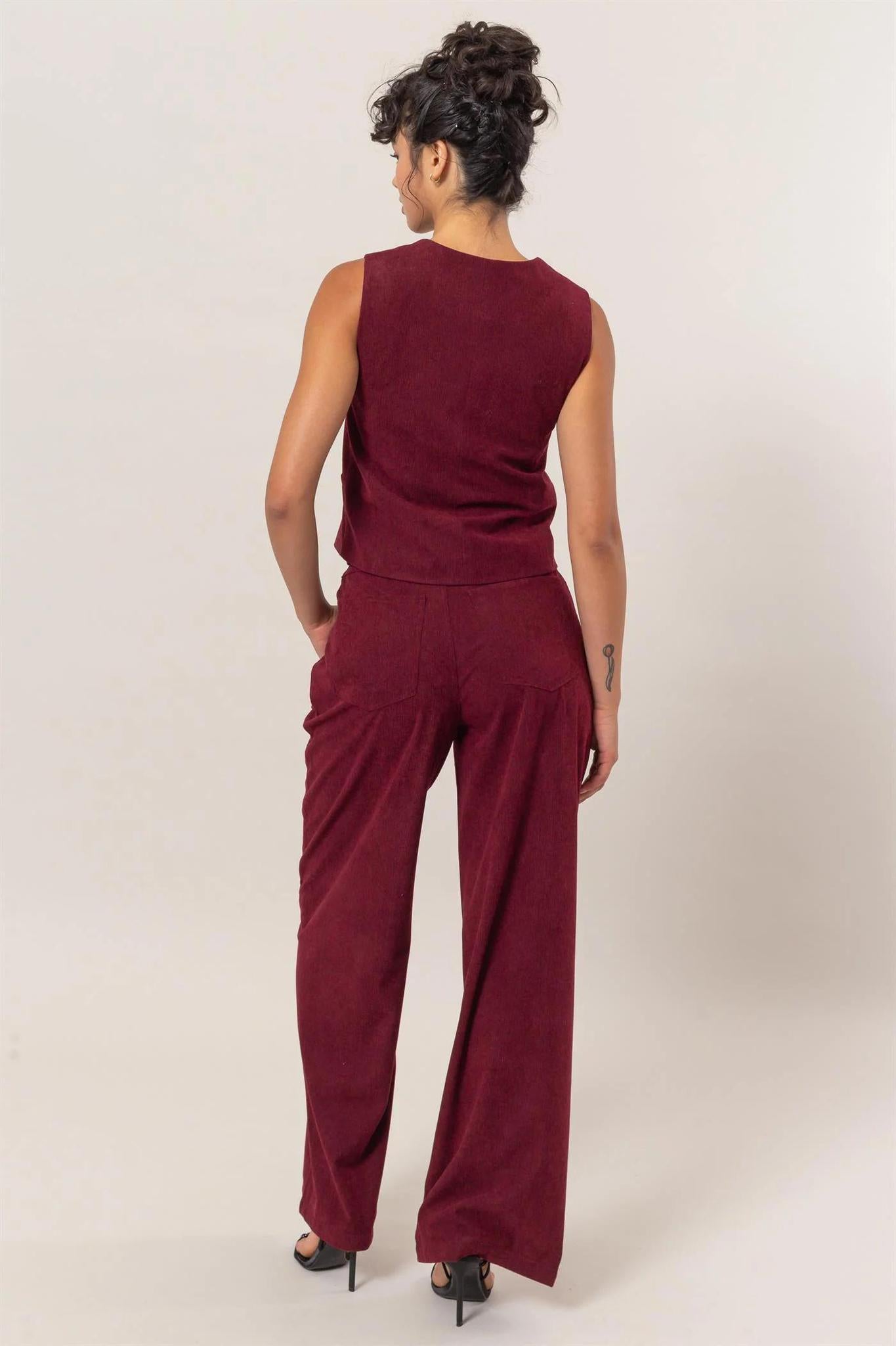 Corduroy Vest and Pant Set