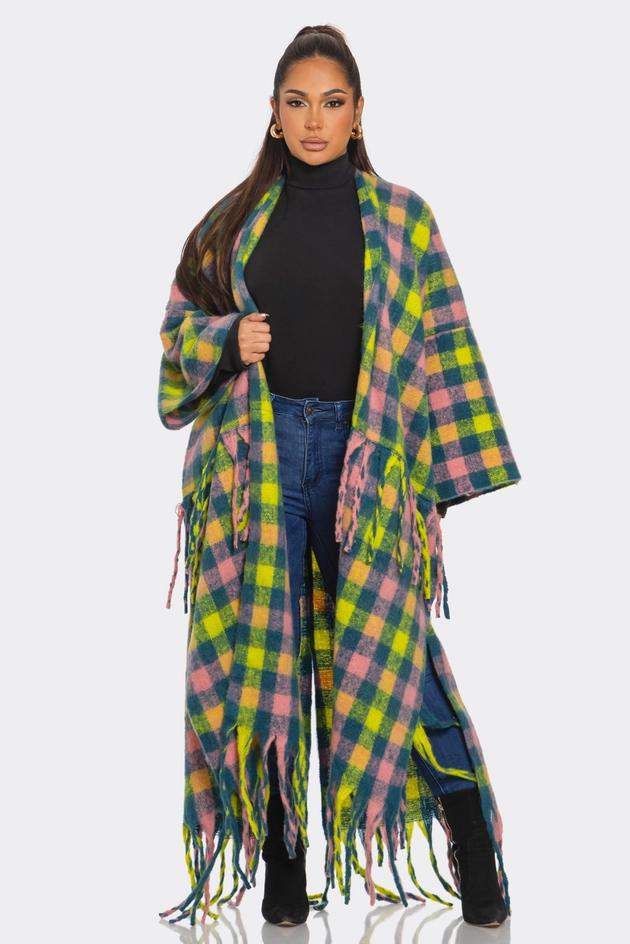 Duster Pink Mutli Color Cardigan