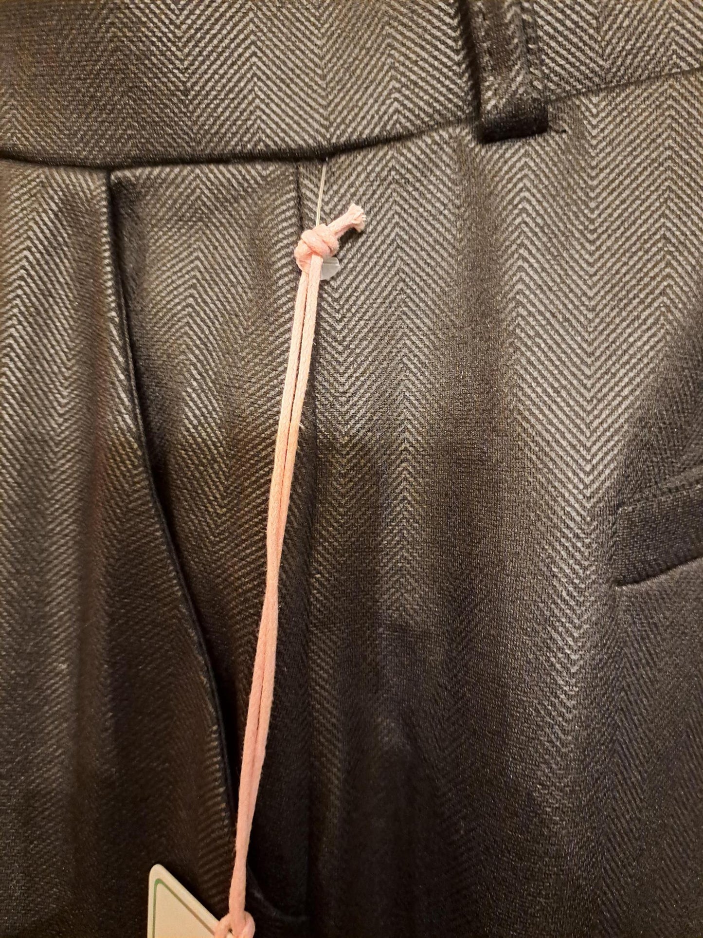 Herringbone wide leg slacks