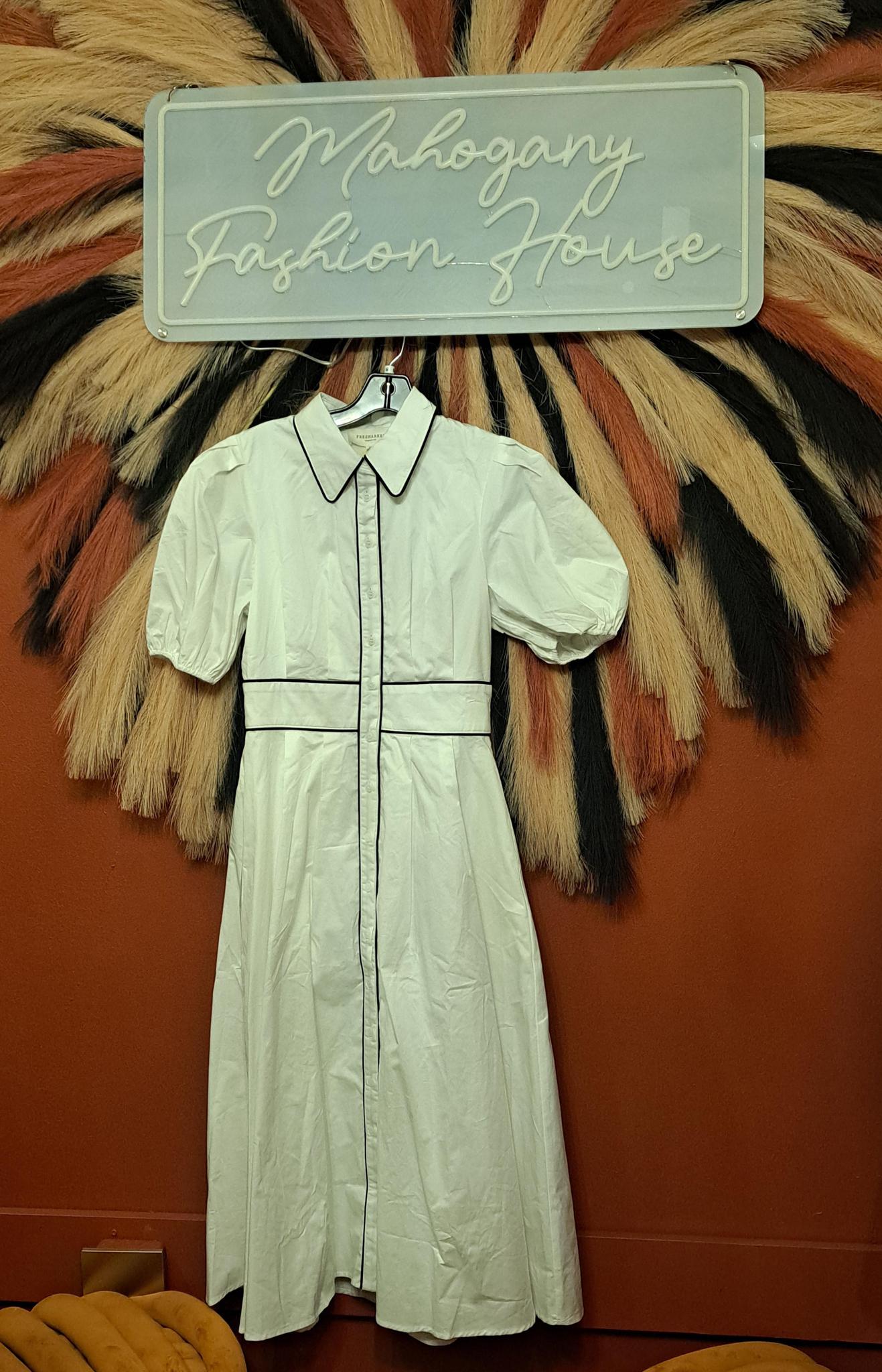 WHITE PUFF SLEEVE DRESS