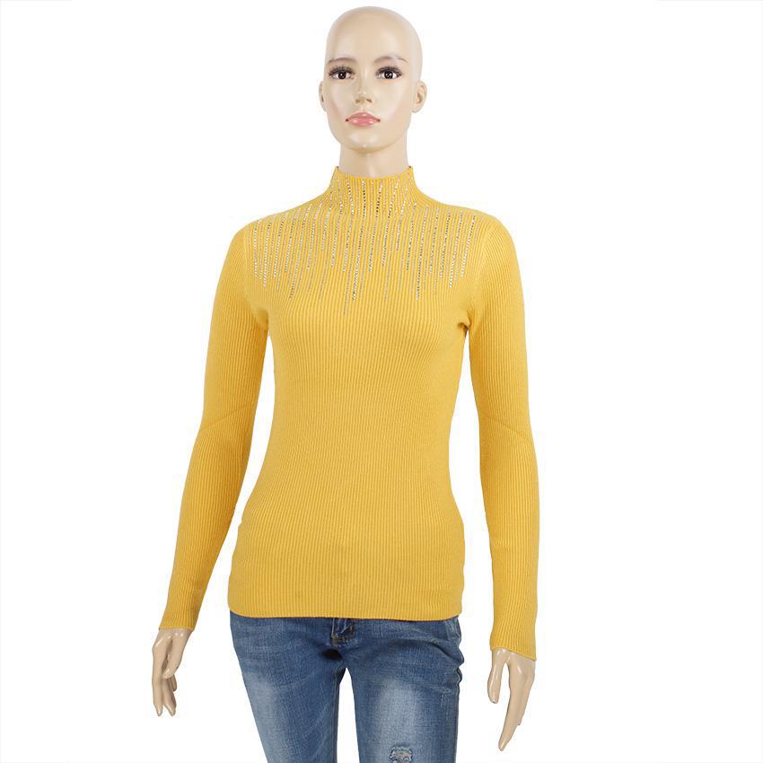 Yellow Jewel Mock Neck Sweater
