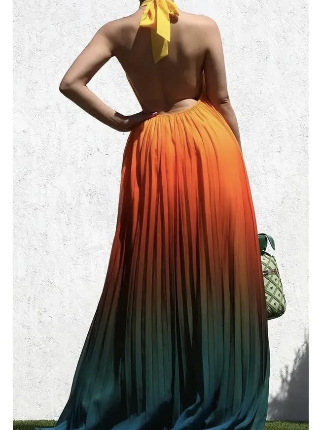 Orange Gradient Maxi Dress