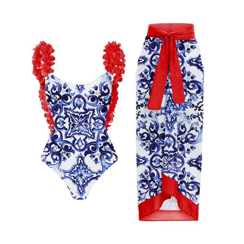 RED & BLUE SWIMSUIT