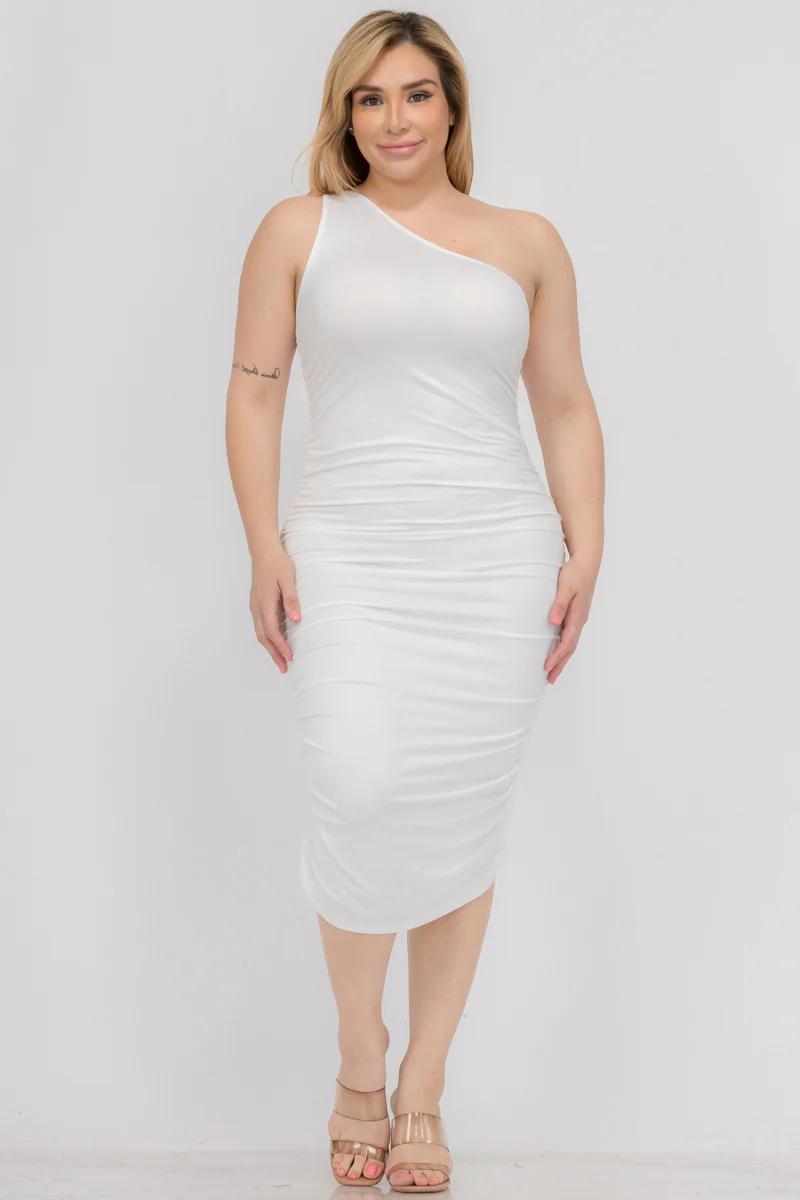 WHITE ONE SHOULDER DRESS