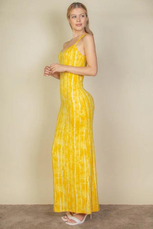MUSTARD TIE DYE MAXI DRESS