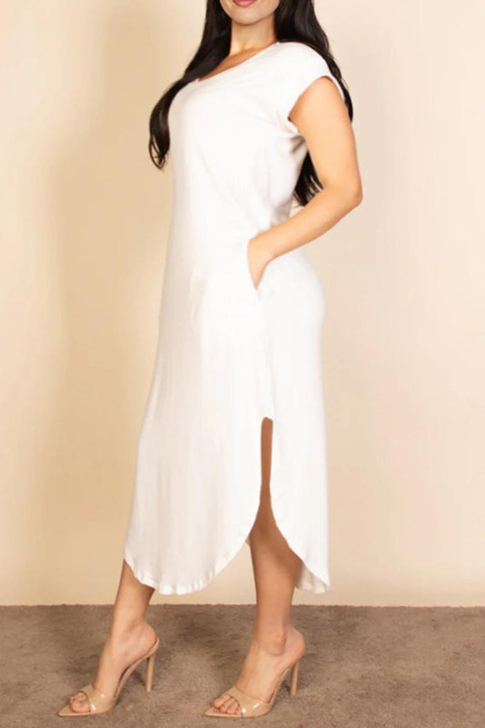 WHITE BATWING MAXI DRESS
