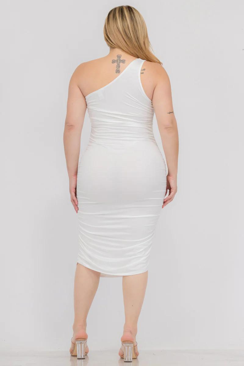 WHITE ONE SHOULDER DRESS