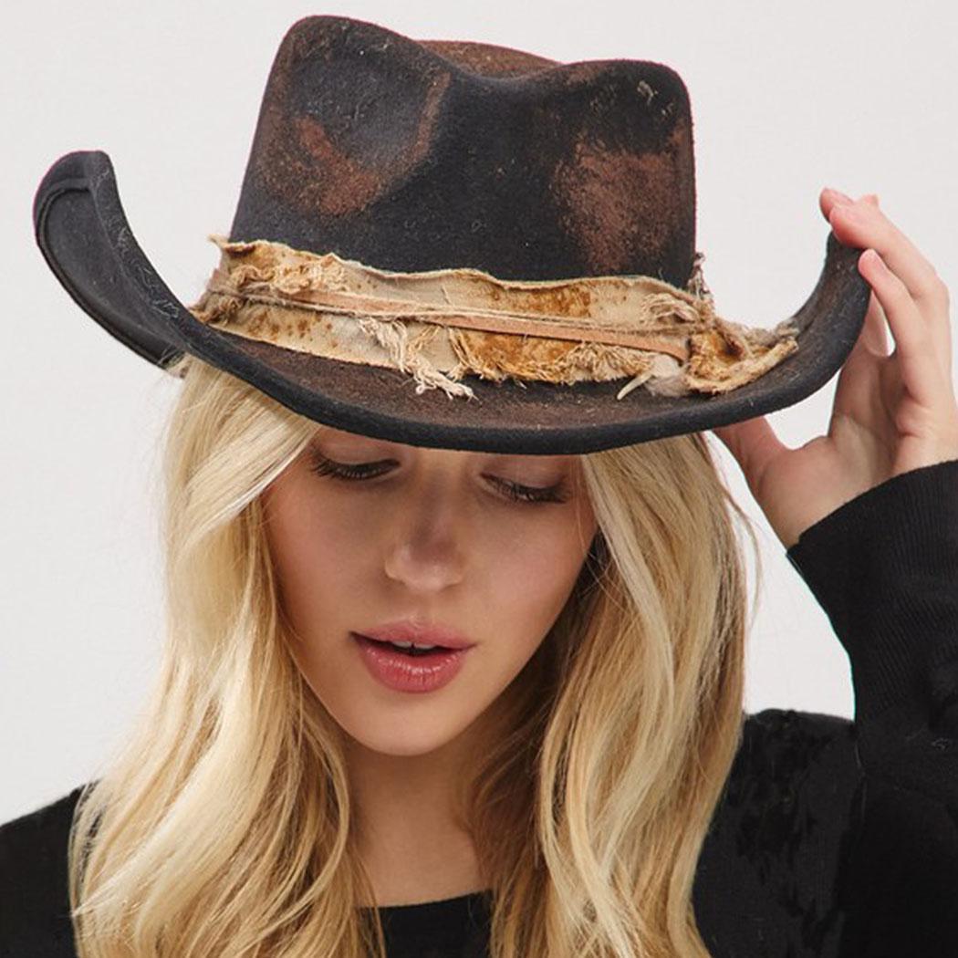 VINTAGE COWGIRL FEDORA HAT