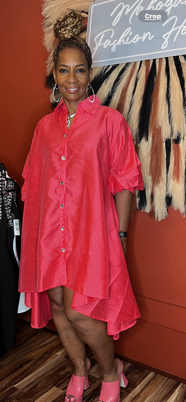 Swing Hi-Lo Dress Pink
