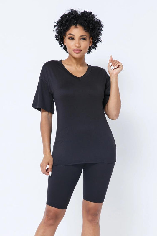 Black Bike Short Set