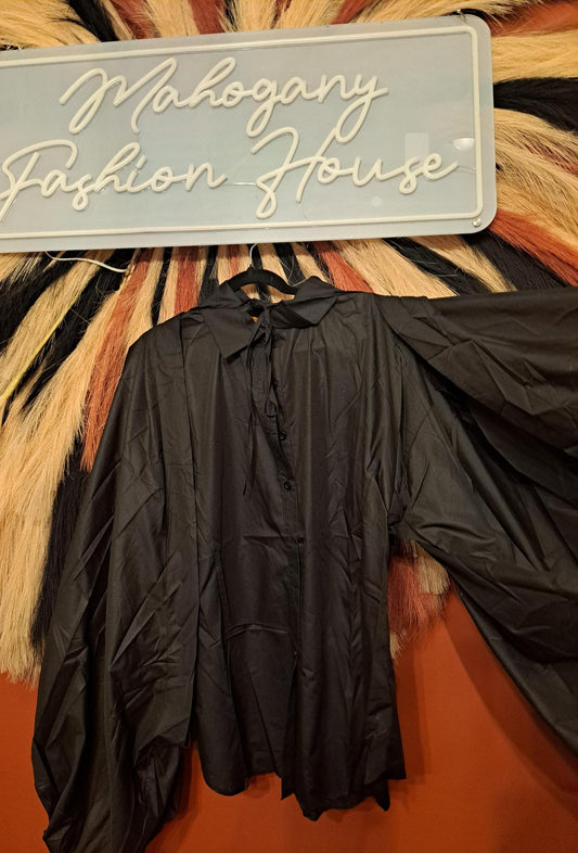 2pc Black Button Up