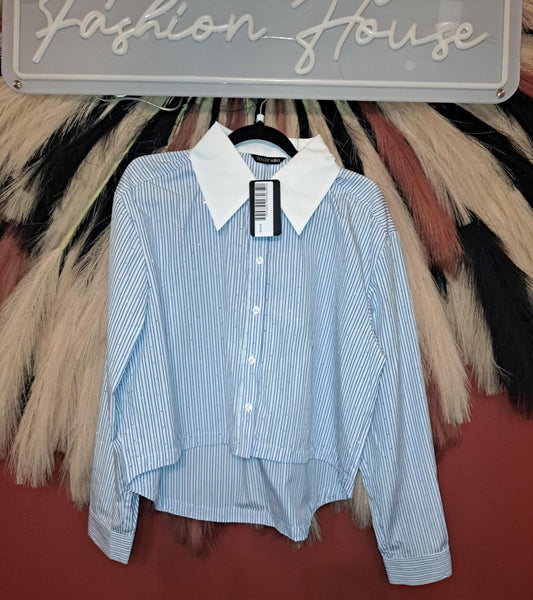 Pinstripe Rhinestone Top