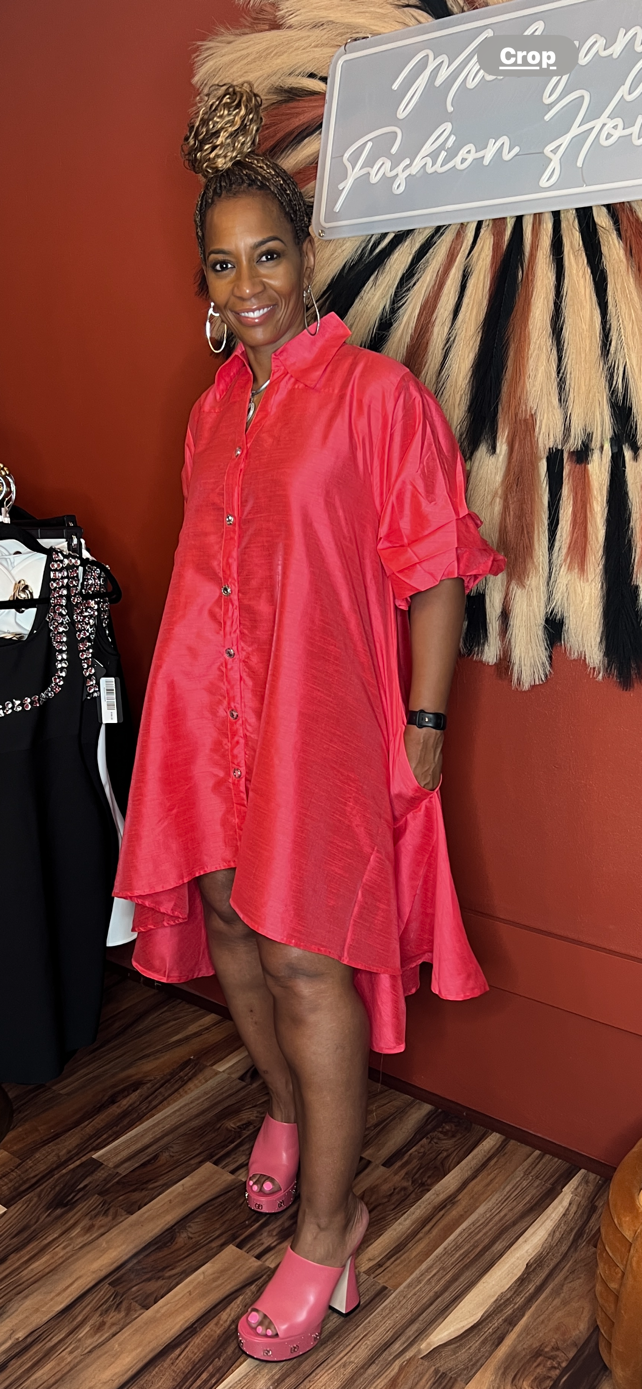 Swing Hi-Lo Dress Pink