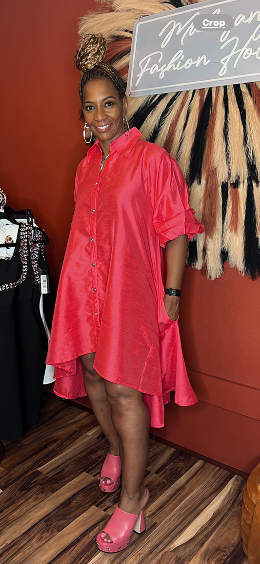 Swing Hi-Lo Dress Pink