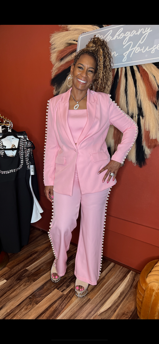 3pc PINK PANTS SUIT