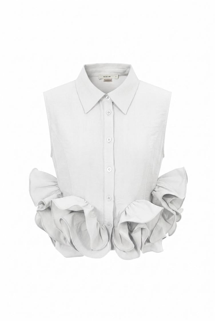Duchess Ruffle Blouse (WHT)