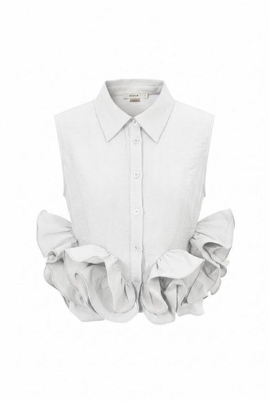 Duchess Ruffle Blouse (WHT)