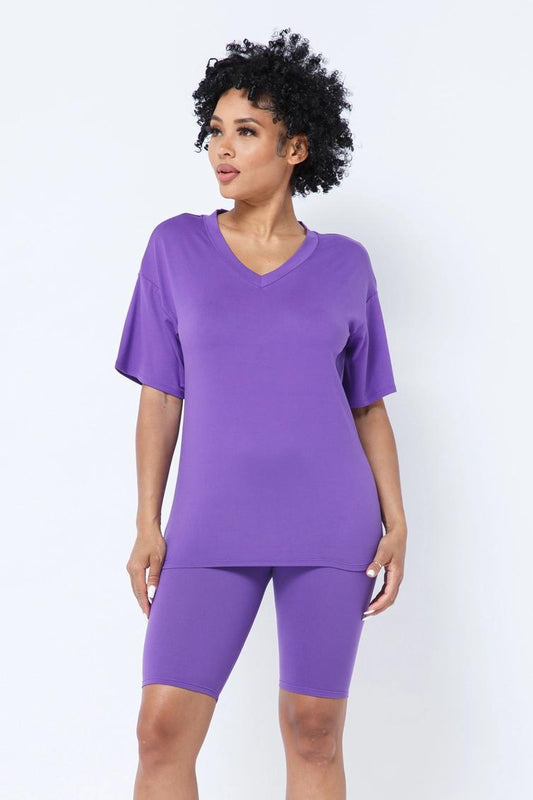 Purple Bike Short Set