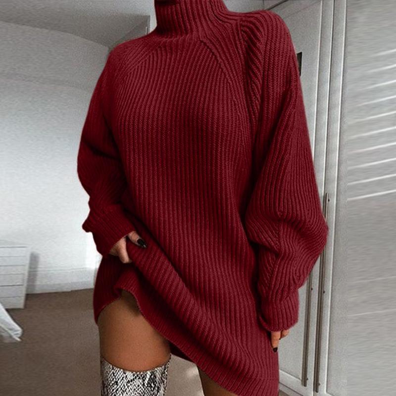MOCK NECK SWEATER DRESS