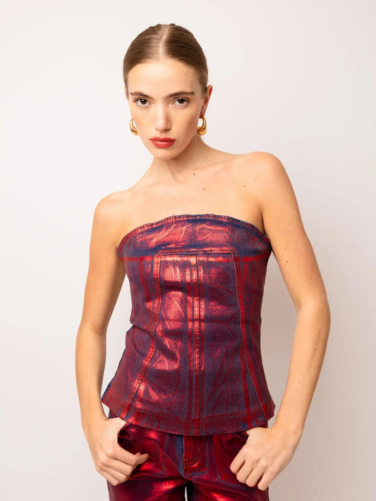 Crimson Chrome Tube Top