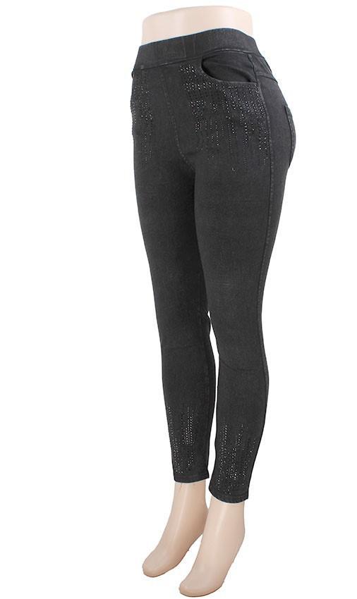 DENIM SPARKLE JEGGINGS (BLK)