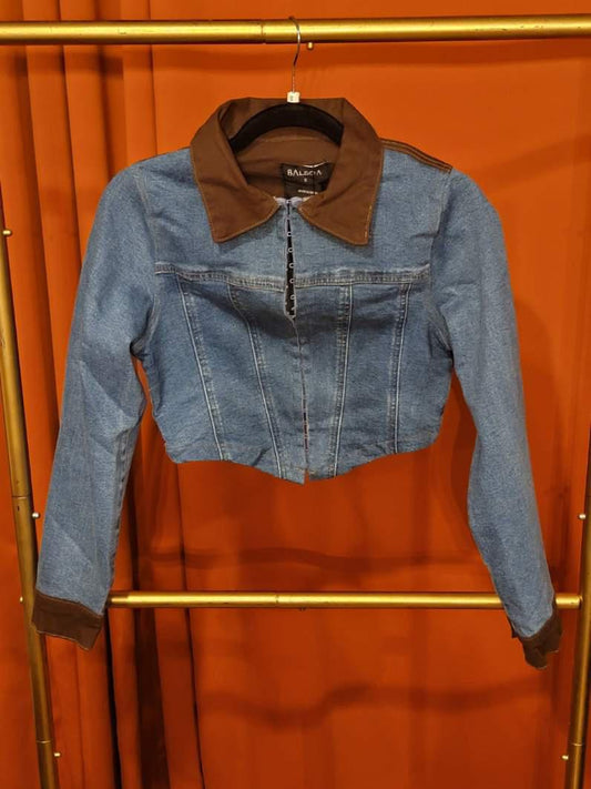 Celeste Crop Corset Denim Jacket