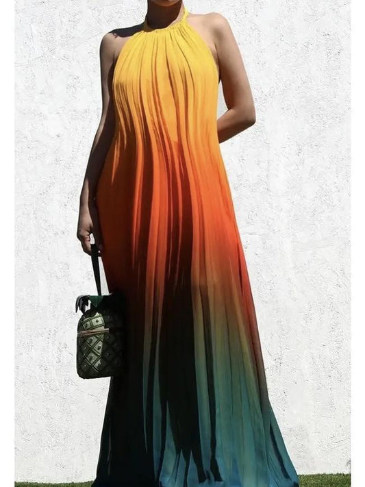Orange Gradient Maxi Dress