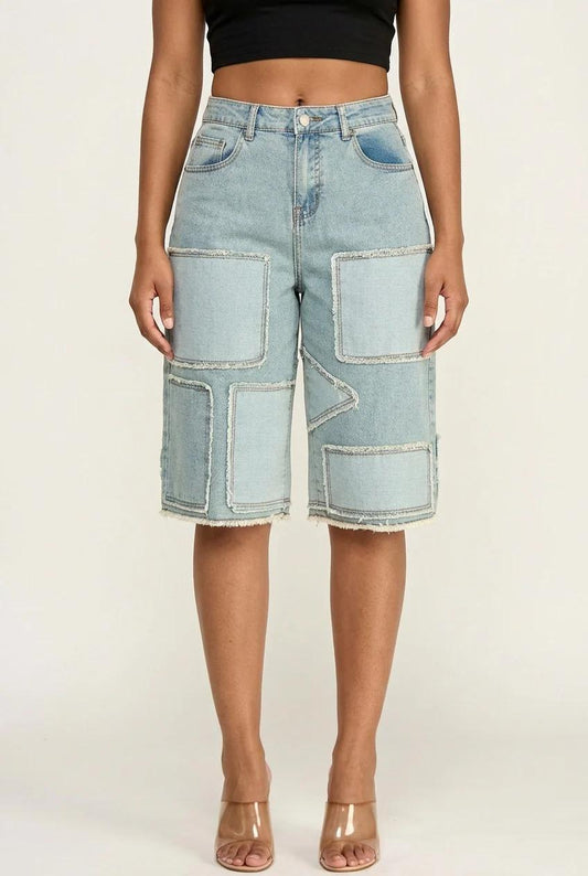 Denim Remix Shorts