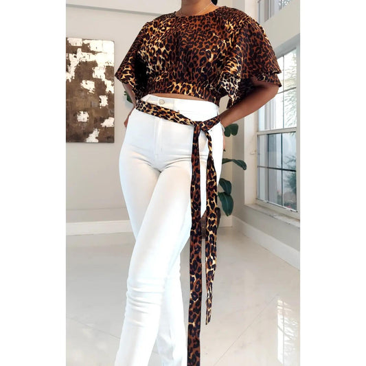 Animal print crop top
