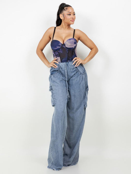 Midnight Navy Corset Top