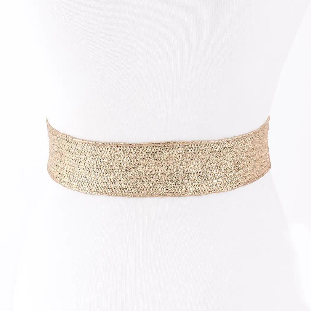 GOLD METALLIC STRETCH BELT