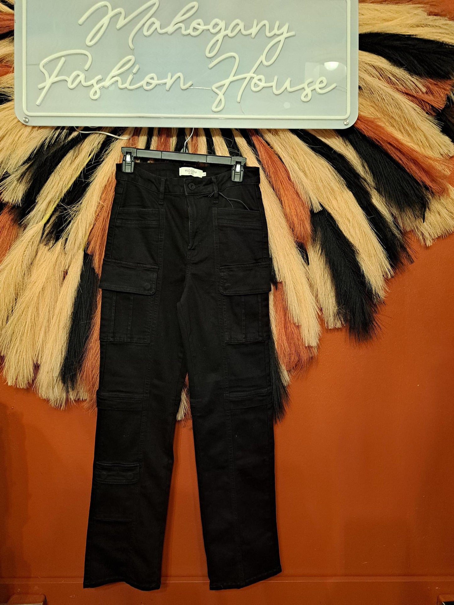 Black Hidden Cargo Jeans