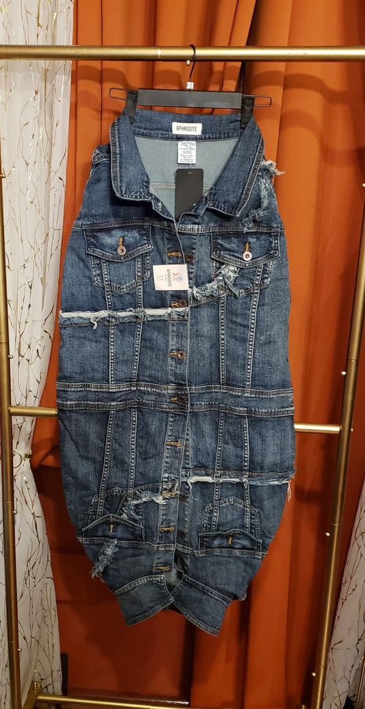 BLUE DENIM SHIRT SKIRT