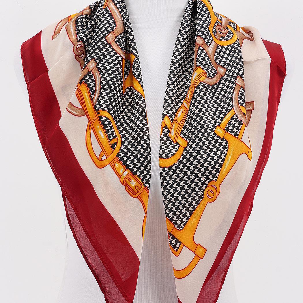 MULTI PRINT BURGANDY SCARF